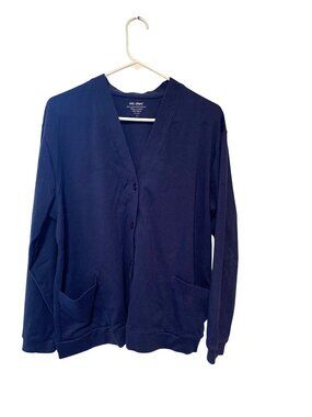Vintage Y2K Vicki Wayne Womens Size XL Blue Button Up Cardigan Jacket Long Sleev